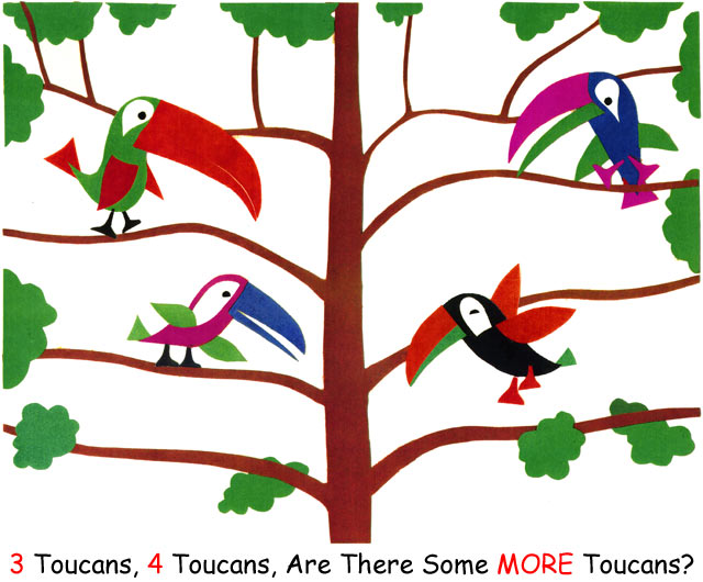 Three toucans, four toucans